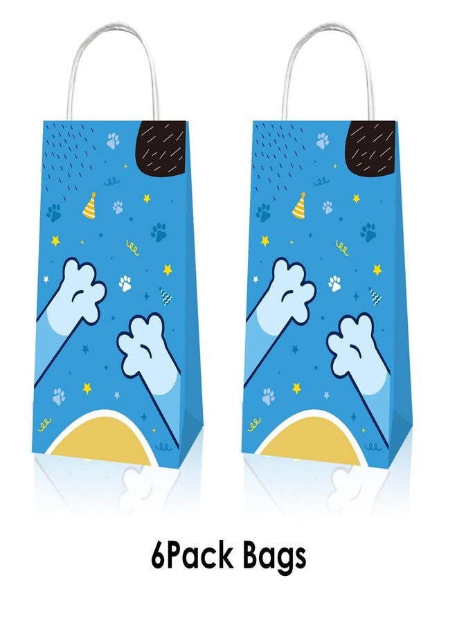 BOBORAT Blue Dog Pet-Themed Paper Gift Bags, 12 Pack, Blue and Orange Party Favor Bags with Handles, 8.3 x 4.7 inches - Image 2